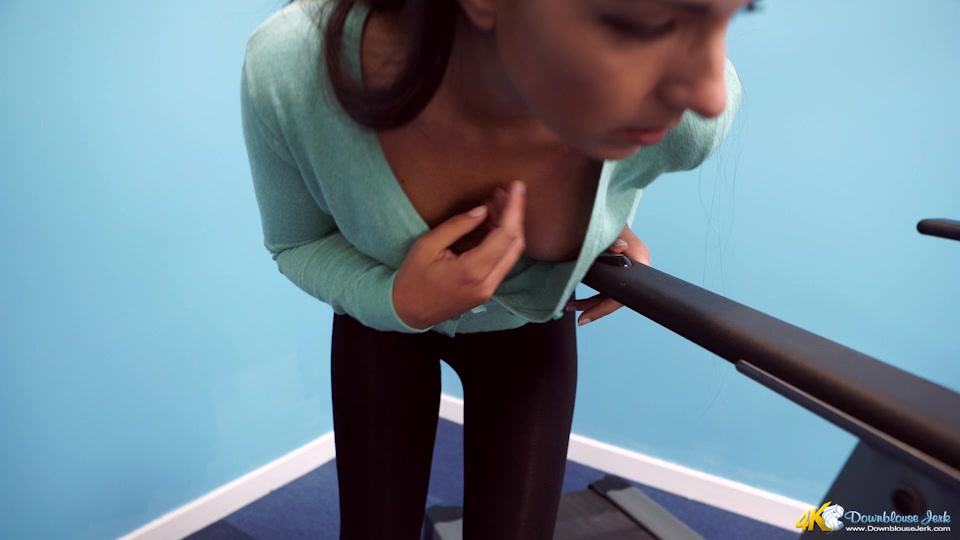 Rebecca G in Treadmill Tease - DownblouseJerk