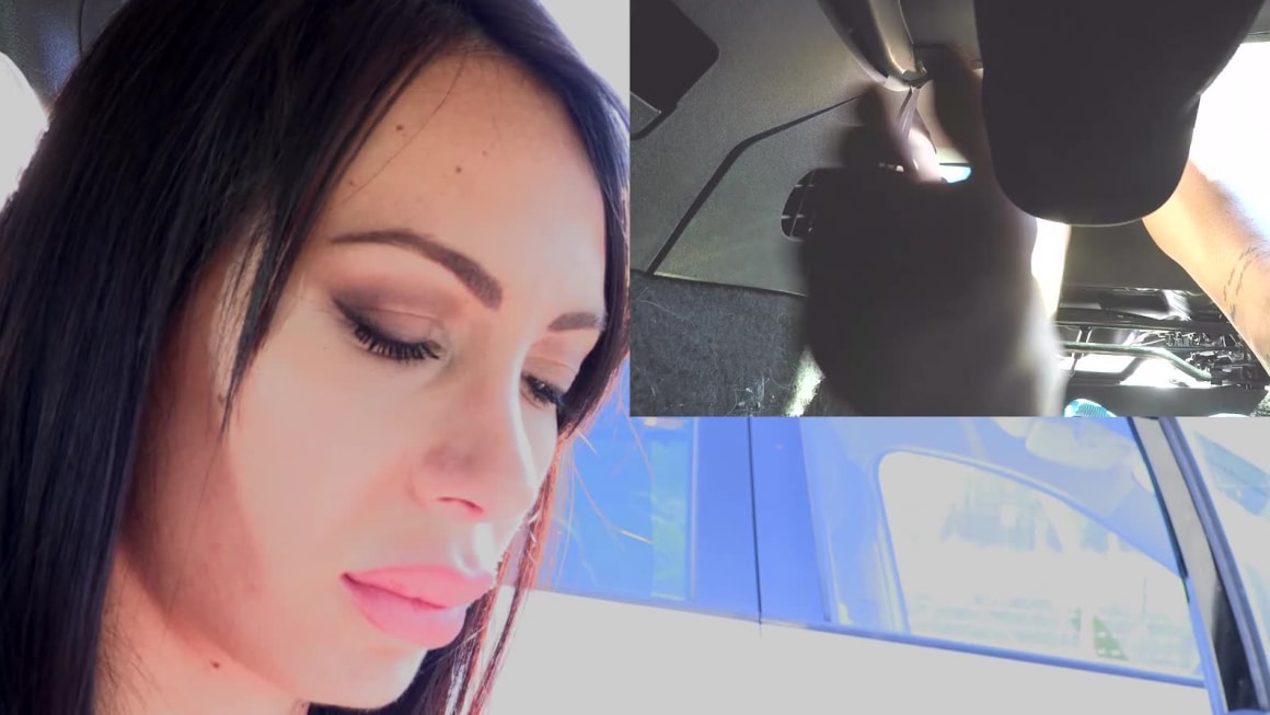 Gorgeously seductive Daniela pumping the car pedals for you