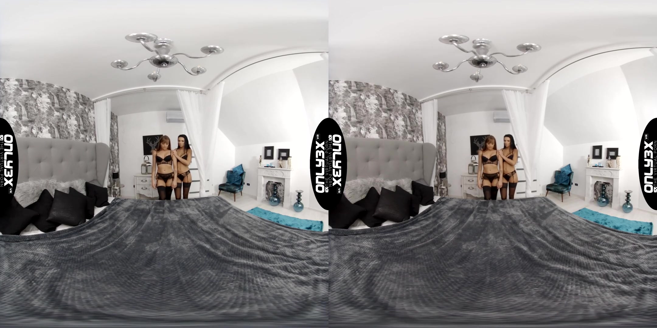 Threesome with Shalina Devine, Silvia Dellai in VR; Immersive MFF Threesome VR