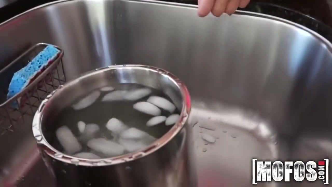 Brunette With Ice Cubes, Sucks And Fucks