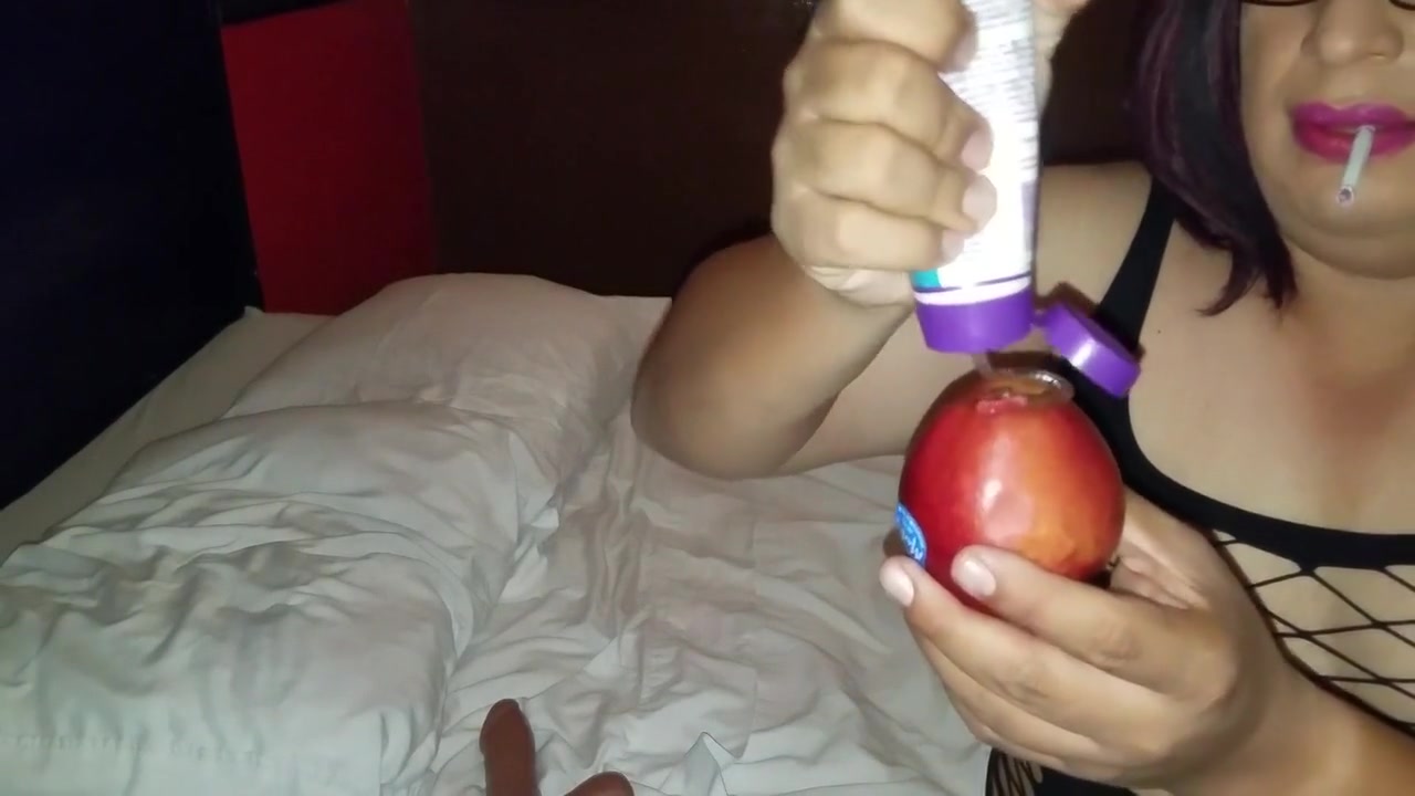 Dildo - Gaby Monserrat - The Chubby Crossdresser Dildo And Apples