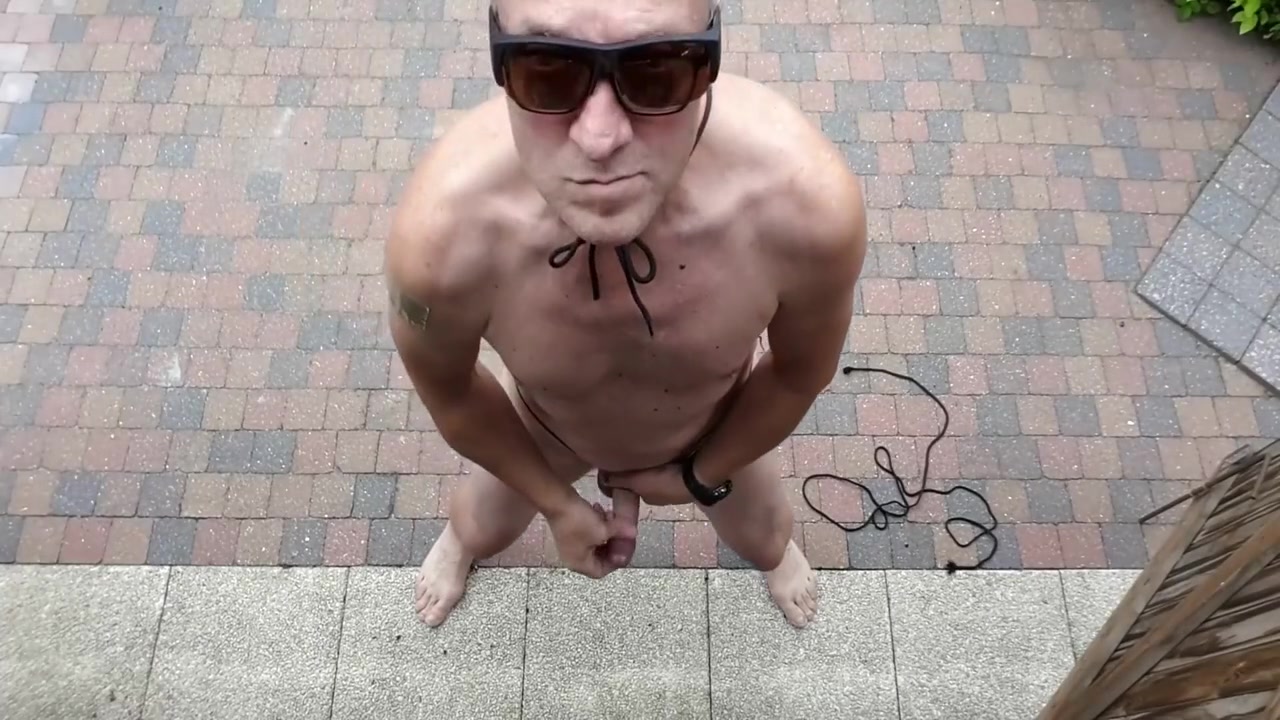 Exhibitionist Stepdaddy Public Outdoor Sexshow Cumshot