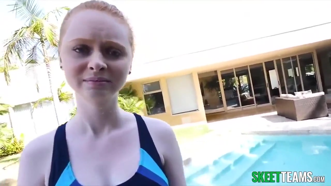 Redhead Babe Eating Black Cock Outside