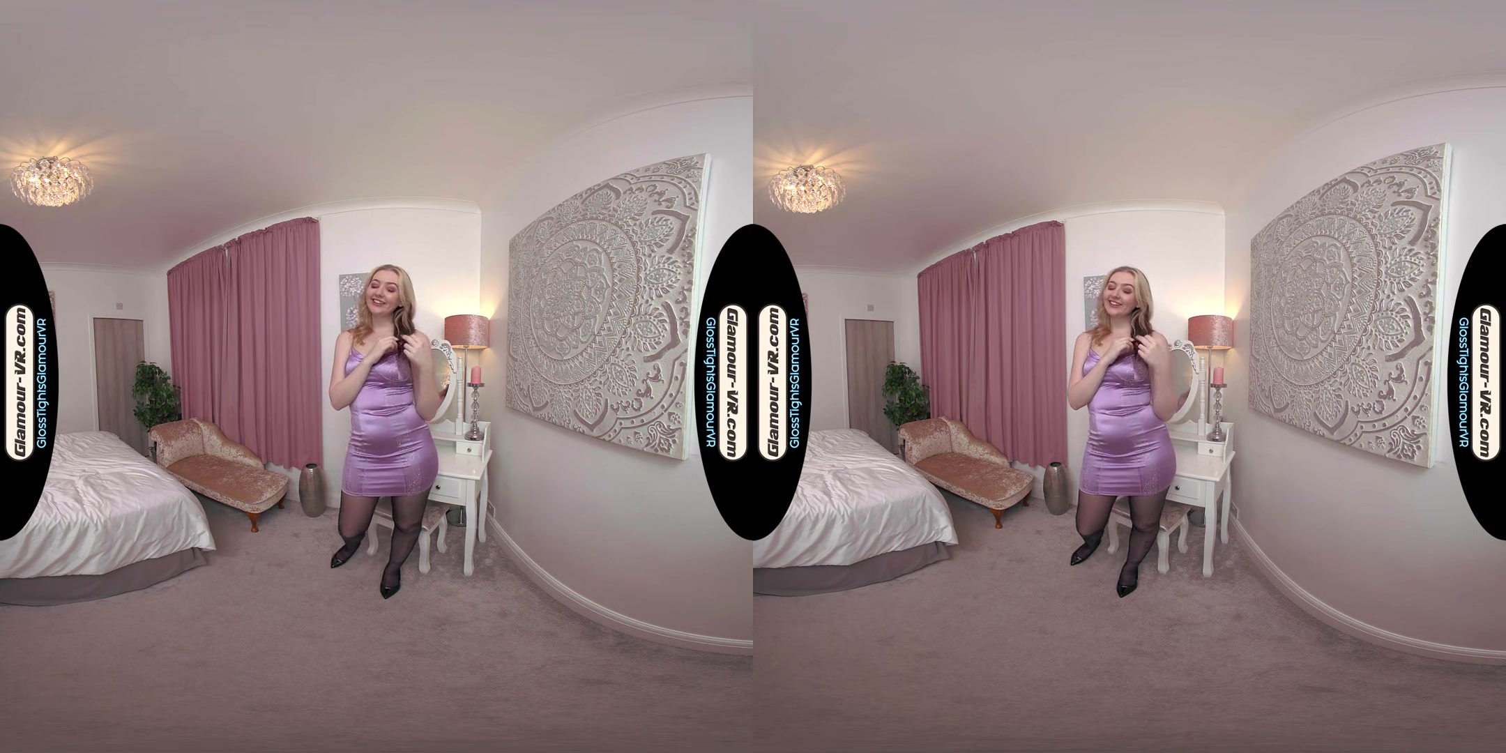 Em Yang Purple Dress With Black Glossy Legwear Special Thank You Reward Treat - 8k Vr