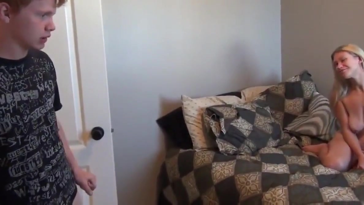 Lucky Young Redhead Boy Spying on His Busty Naughty Roommate