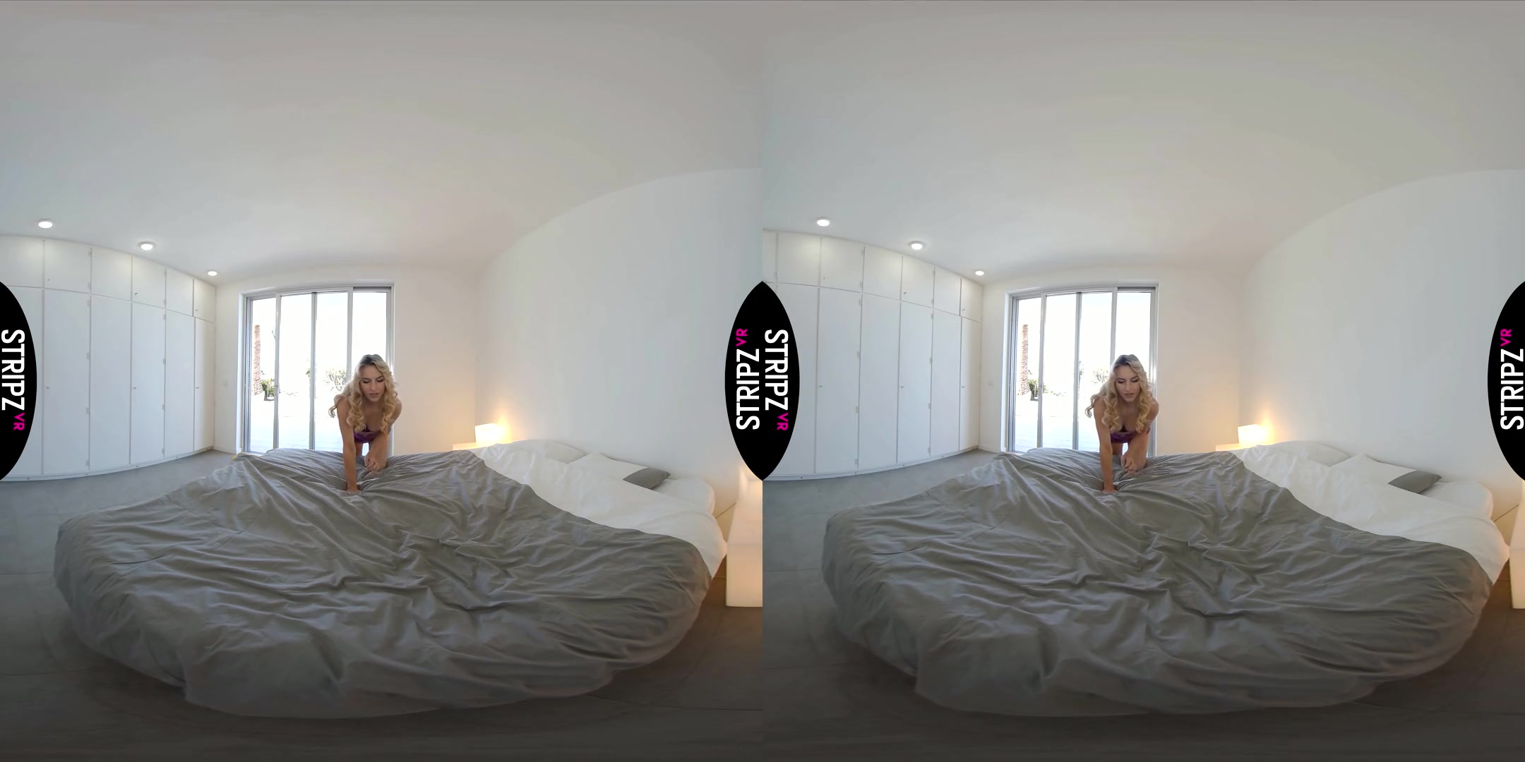 Talk Dirty To Me! - Beautiful Blonde Solo Striptease on the Bed