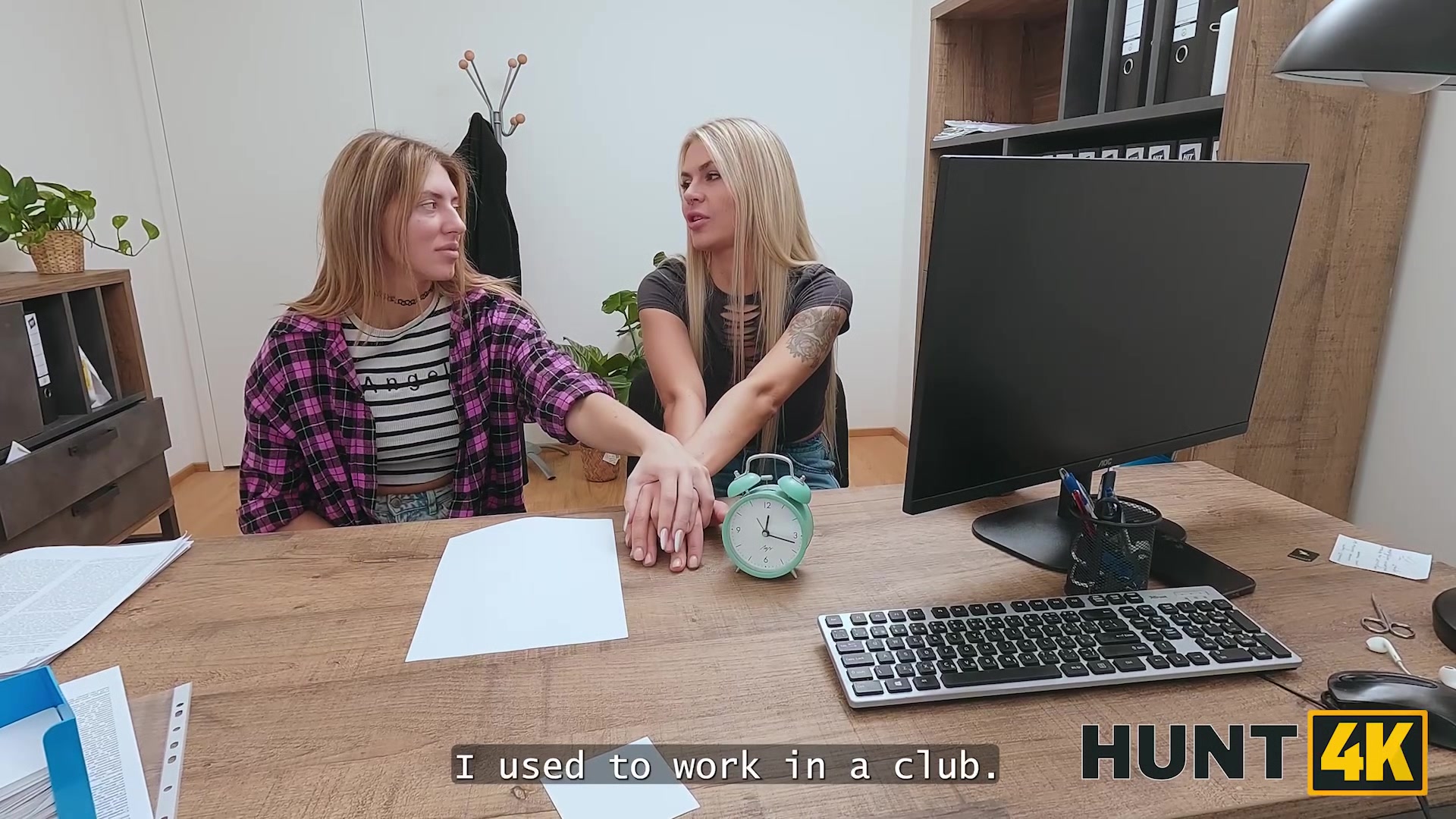 HUNT4K. Sexy and horny lesbian Zlata Shine decided to fuck to get a job in front of her GF