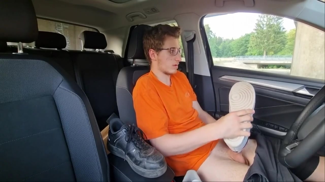 In The Car Played With Shoes And My Cock