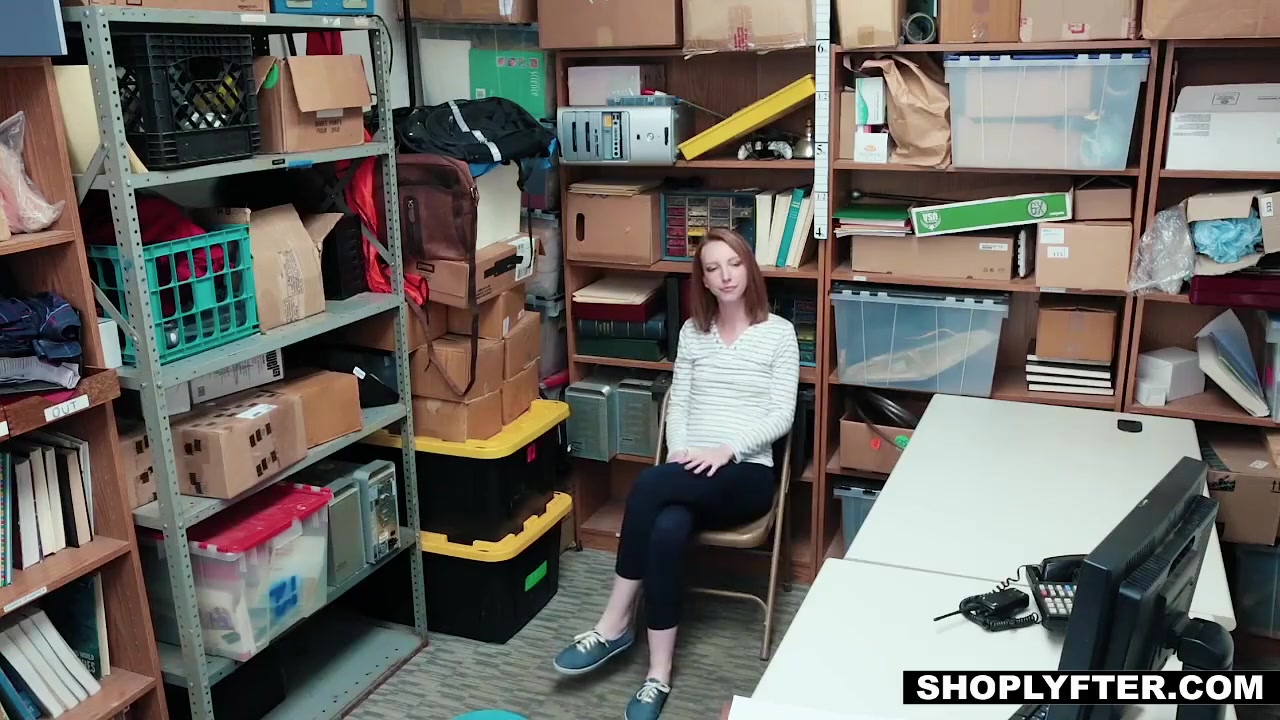 Redhead teen 18+ Arrested And Fucked In The Office