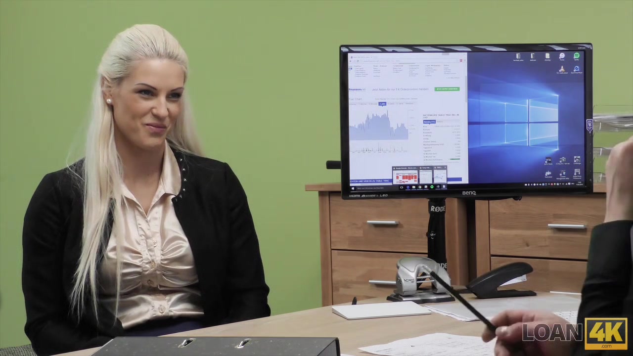 LOAN4K. Busty blonde Blanche gives herself to loan agent in office