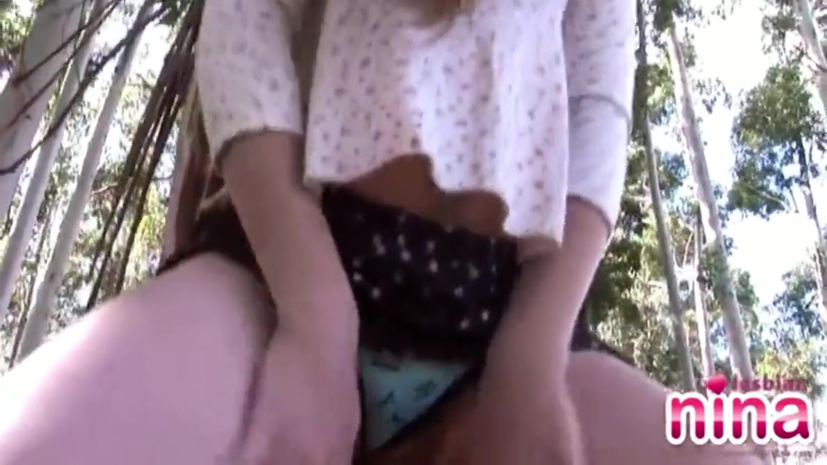 Lesbian Nina Playing Pussy Outdoor Tease