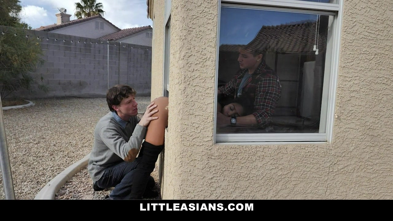 LittleAsians - Two Gamer Dudes Bang Cute Asian Delivery Girl
