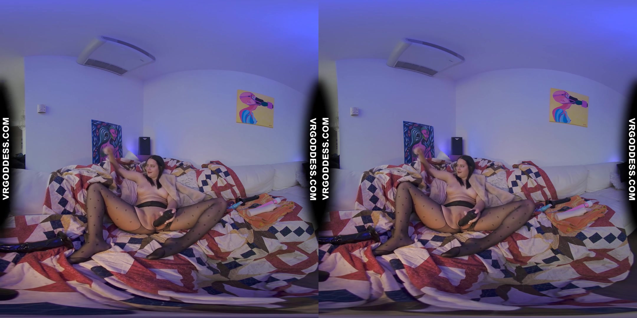 Red Lipstick Black Stockings Rosalina Doing Some Kinky And Big Dildos On White Casting Couch