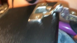 My Man helps me have anal orgasm with machine