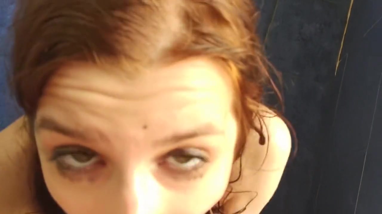 Cute redhead drinks piss and gives amazing head in the shower.