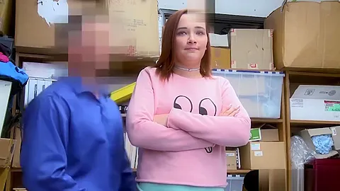 Cute redhead Irish teen 18+ gets rough fucked by a mall cop