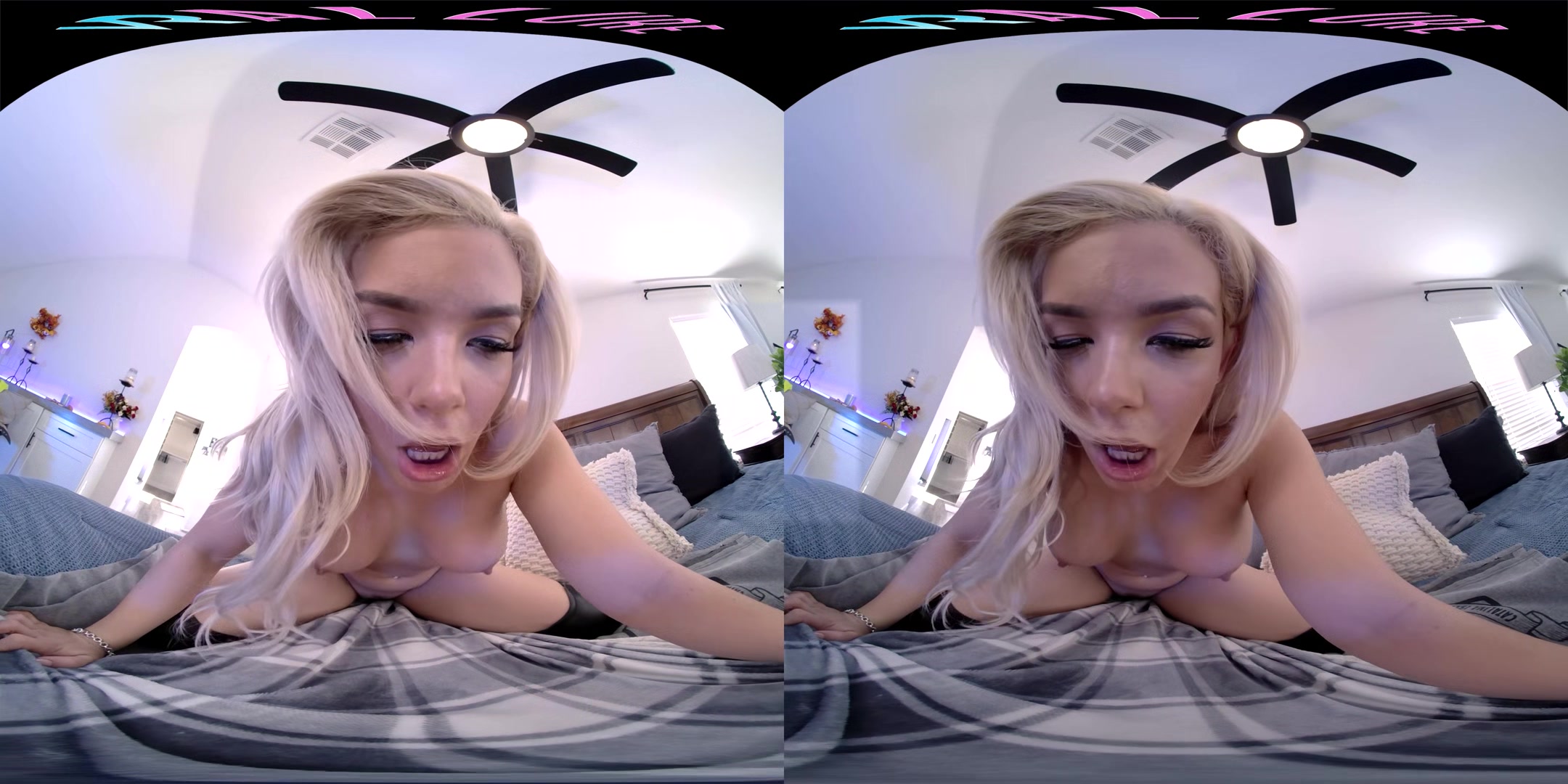 Busty blonde gets off with her toy in VR