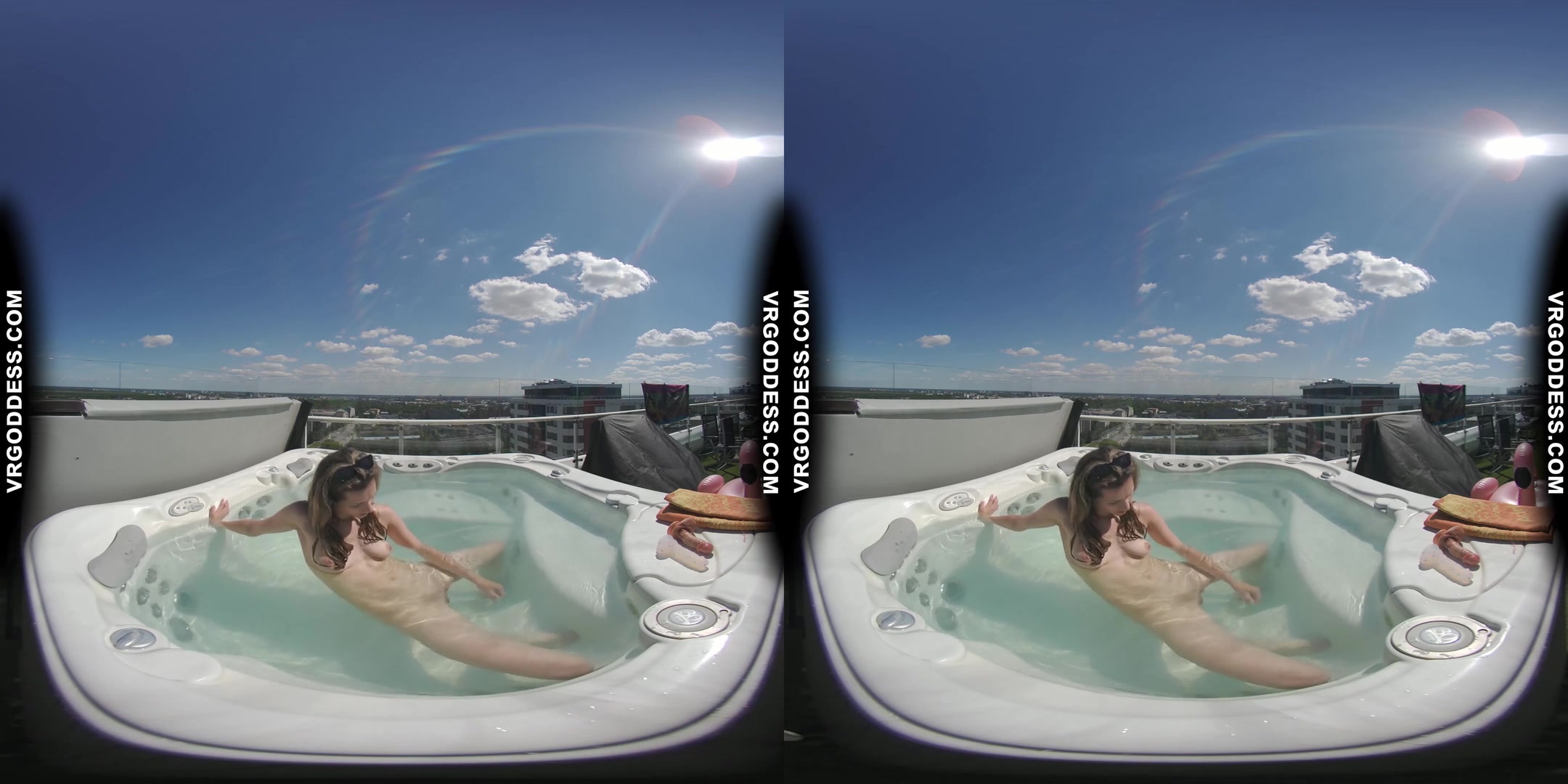 Rooftop Jacuzzi Private Moments With Model Josie Masturbating With Dildos In The Sun