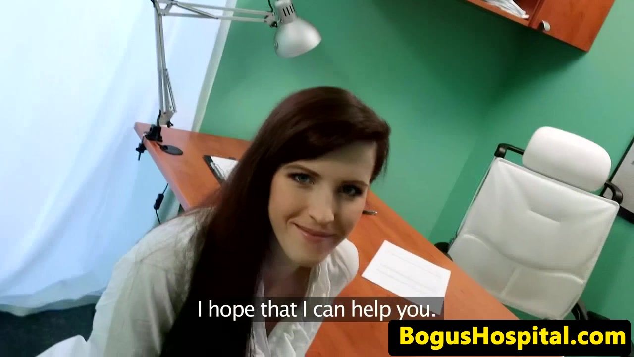 Europatient sucks doctor and rubs her pussy