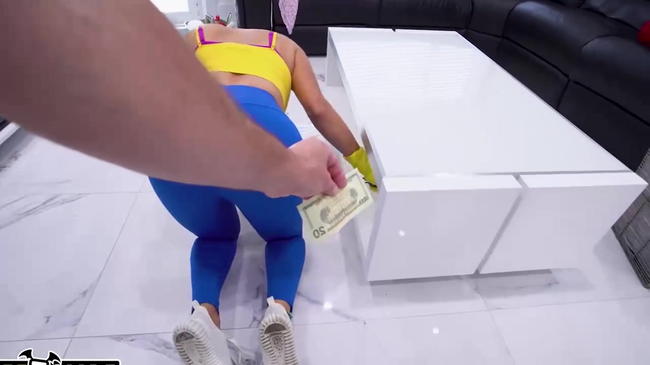 cleaning up my house and riding my cock