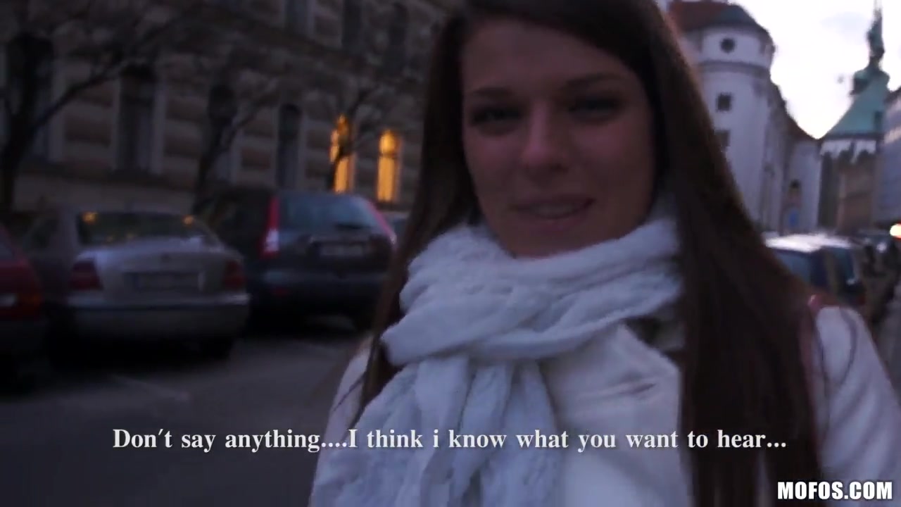A girl on the street is offered cash for tits