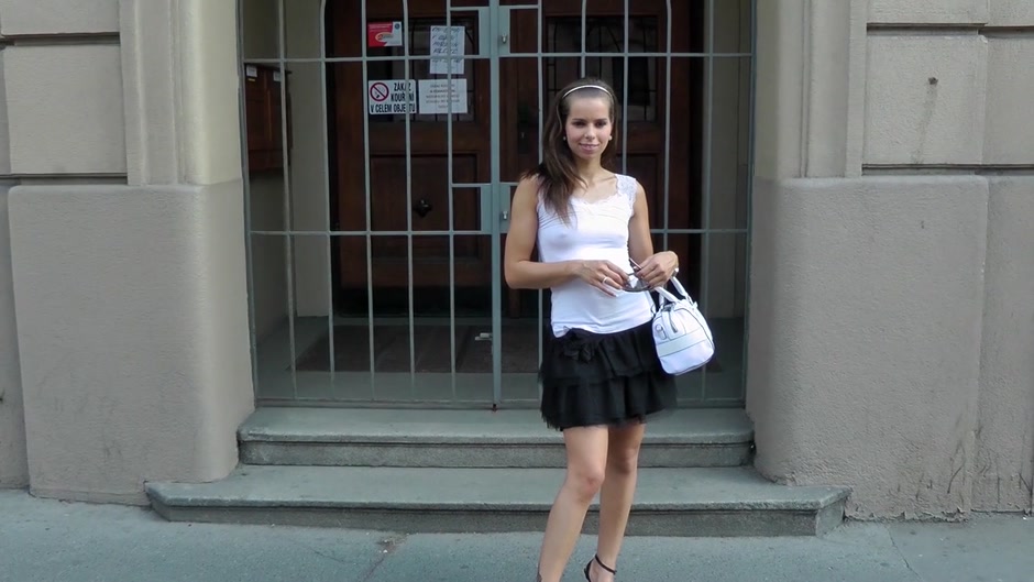 Cute bitch has wild sex on an empty street