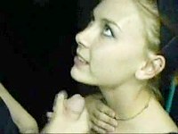 tattooed blonde beauty sucking cock