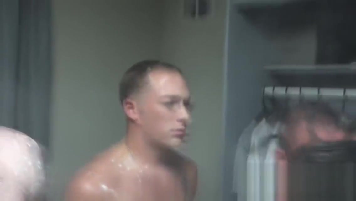 Gay soldiers meet in the shower to engage in hot anal sex