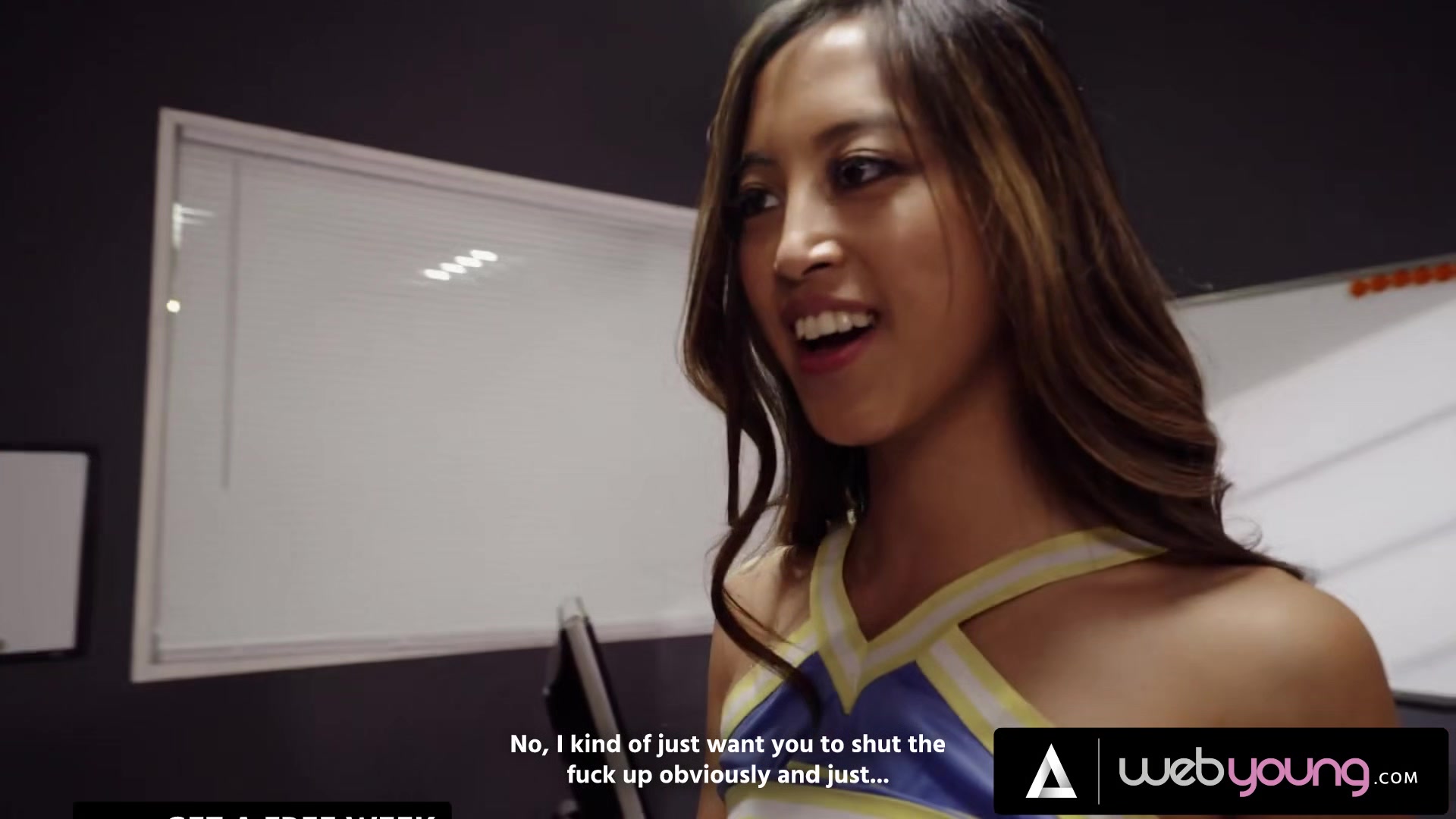 Horny Asian Geek Eats & Fingers Mean Cheerleader Alexia Anders' Pussy After Class For Bullying Her