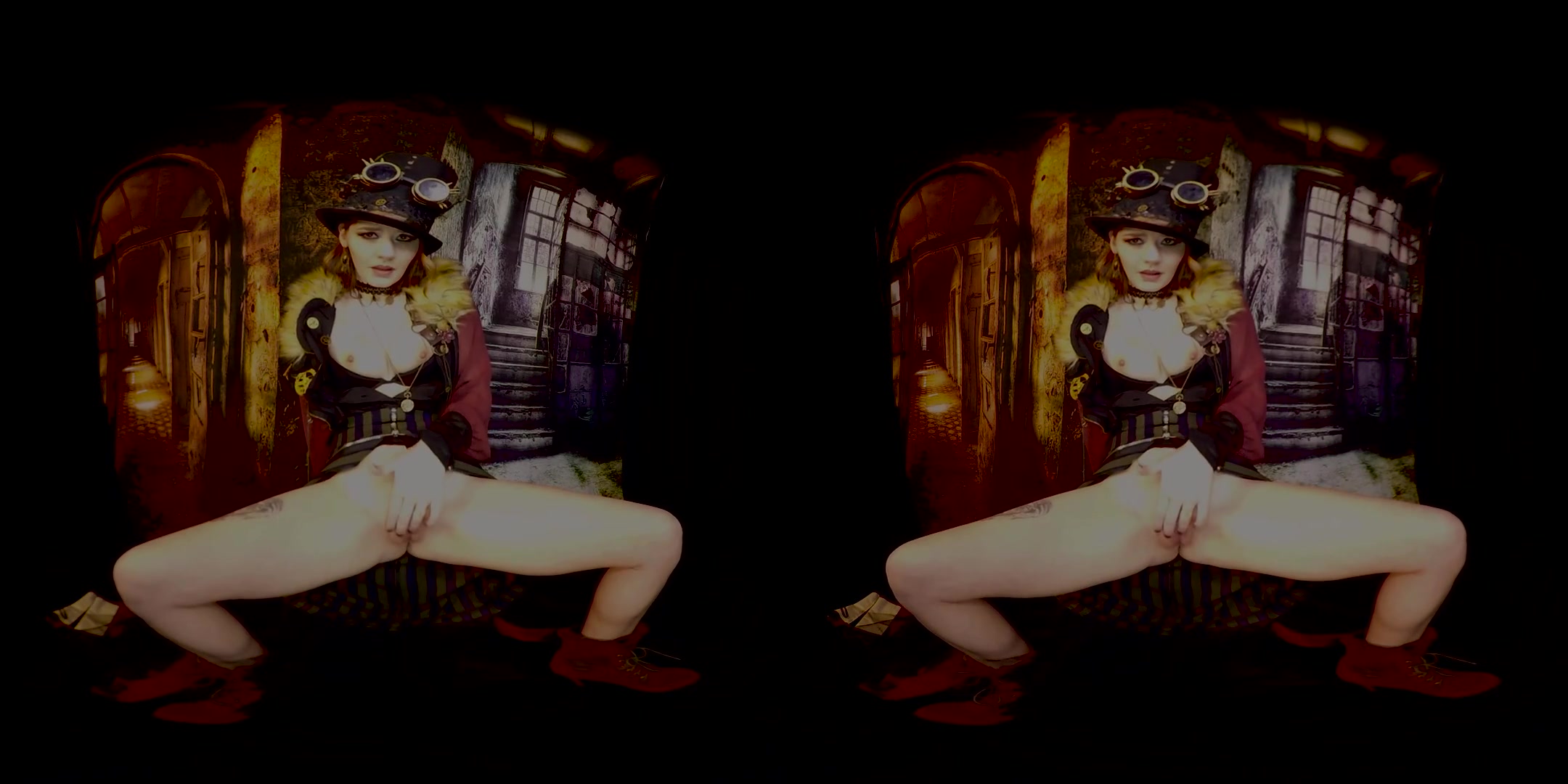 Cosplay Elena Vega is a Horny Steampunk Babe - Costume Redhead Solo Model Toying