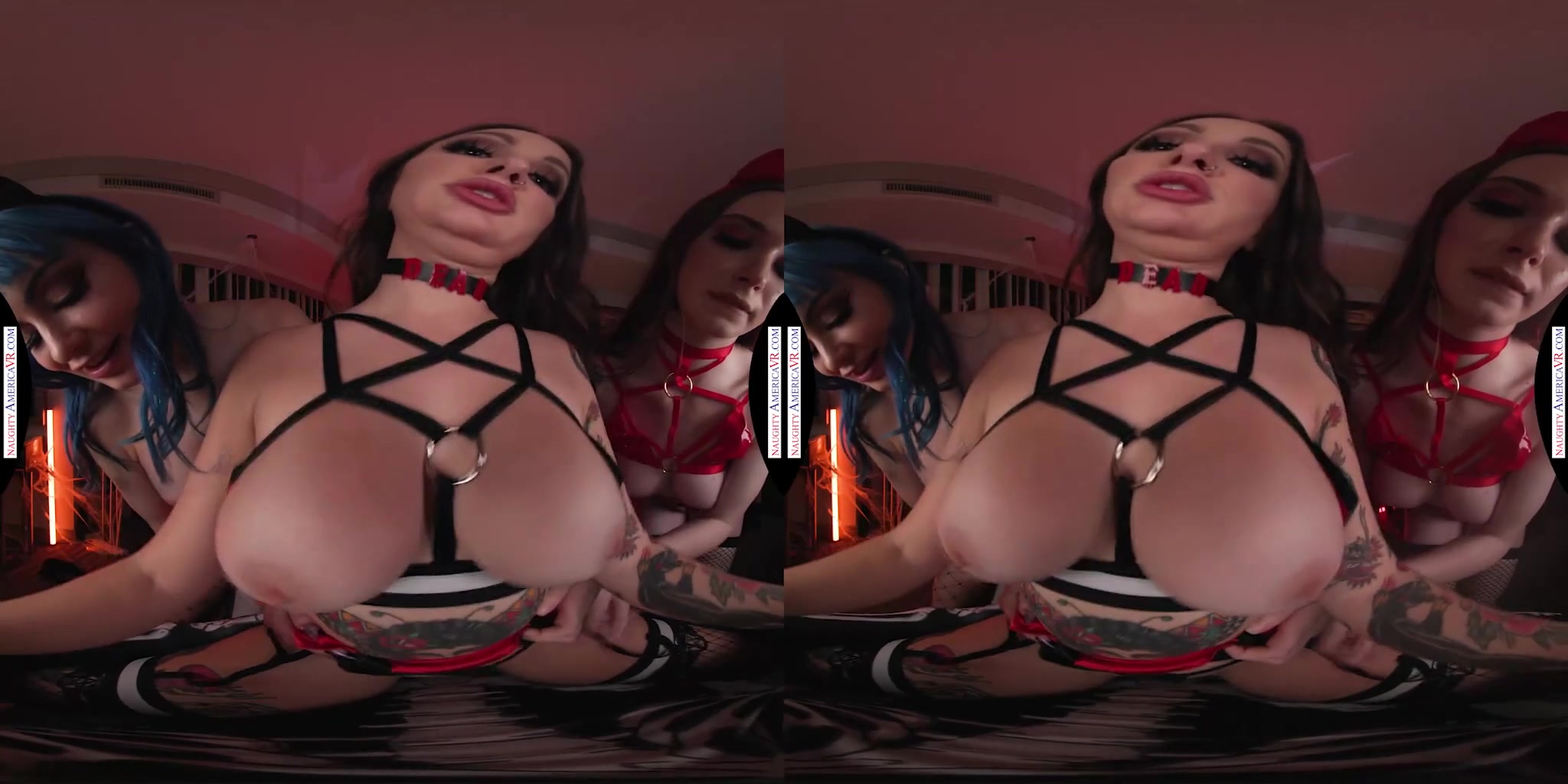 The Haloween party was LIT! but the afterparty is even better with Bella Blu, Hazel Moore, & Jewelz Blu riding your cock