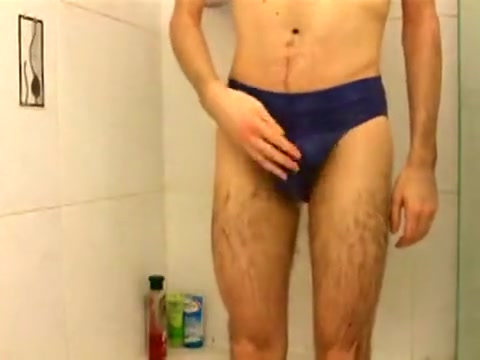 Changing underwear and cum in shower