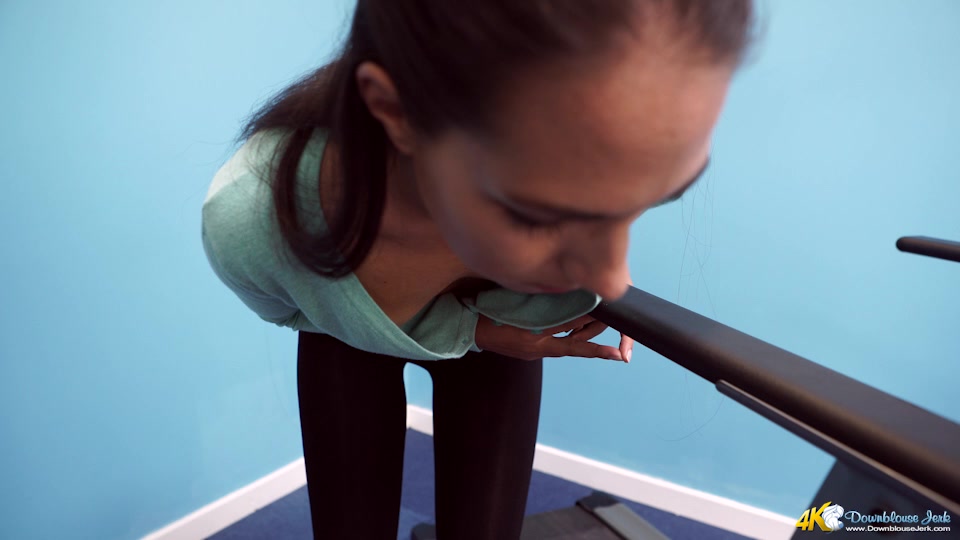 Rebecca G in Treadmill Tease - DownblouseJerk
