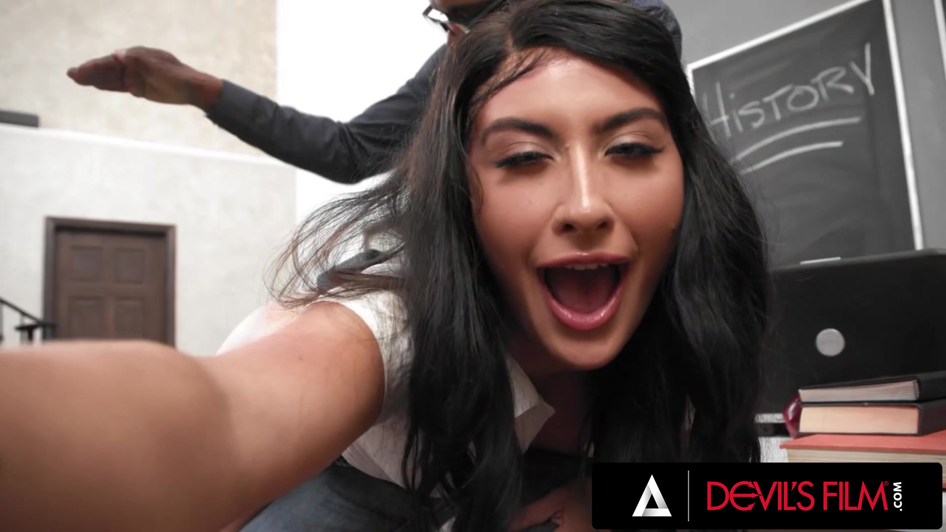 DEVILS FILM - Naughty Teen Student Angeline Red Gets Her Ass Spanked By Her Teacher Before Hard Fuck