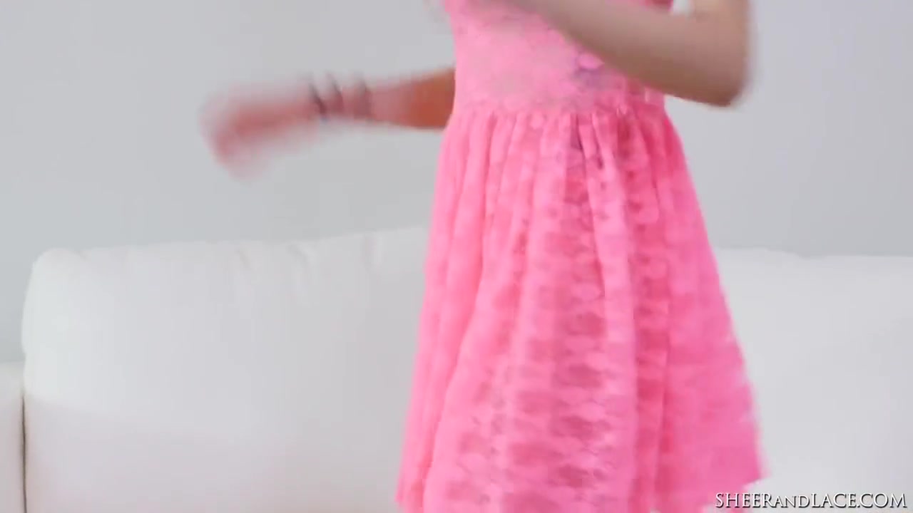 Jericha Jem - Busty Latina Plays With Her Wet Pussy In Pink Sheer See Thru Pantyhose