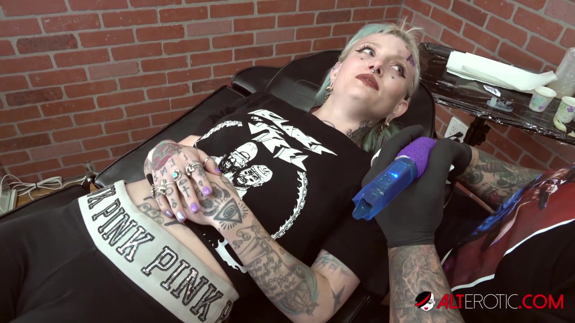 River Dawn Ink gets some new ink then gets fucked