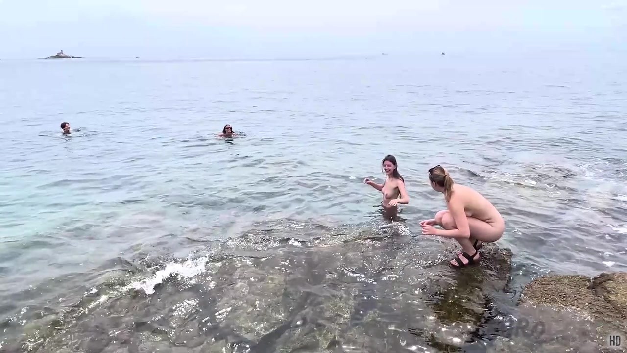 Spending The Day On A Nude Beach Island While On Vacation Sunbathing And Swimming