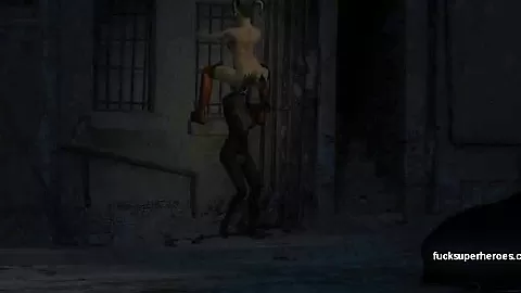 Catwoman shows harley's pretty kitty a little attention