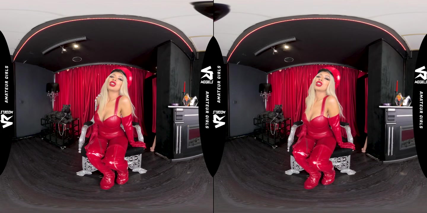Red Leather Mistress Giving Jerking Off Instructions - VRVids