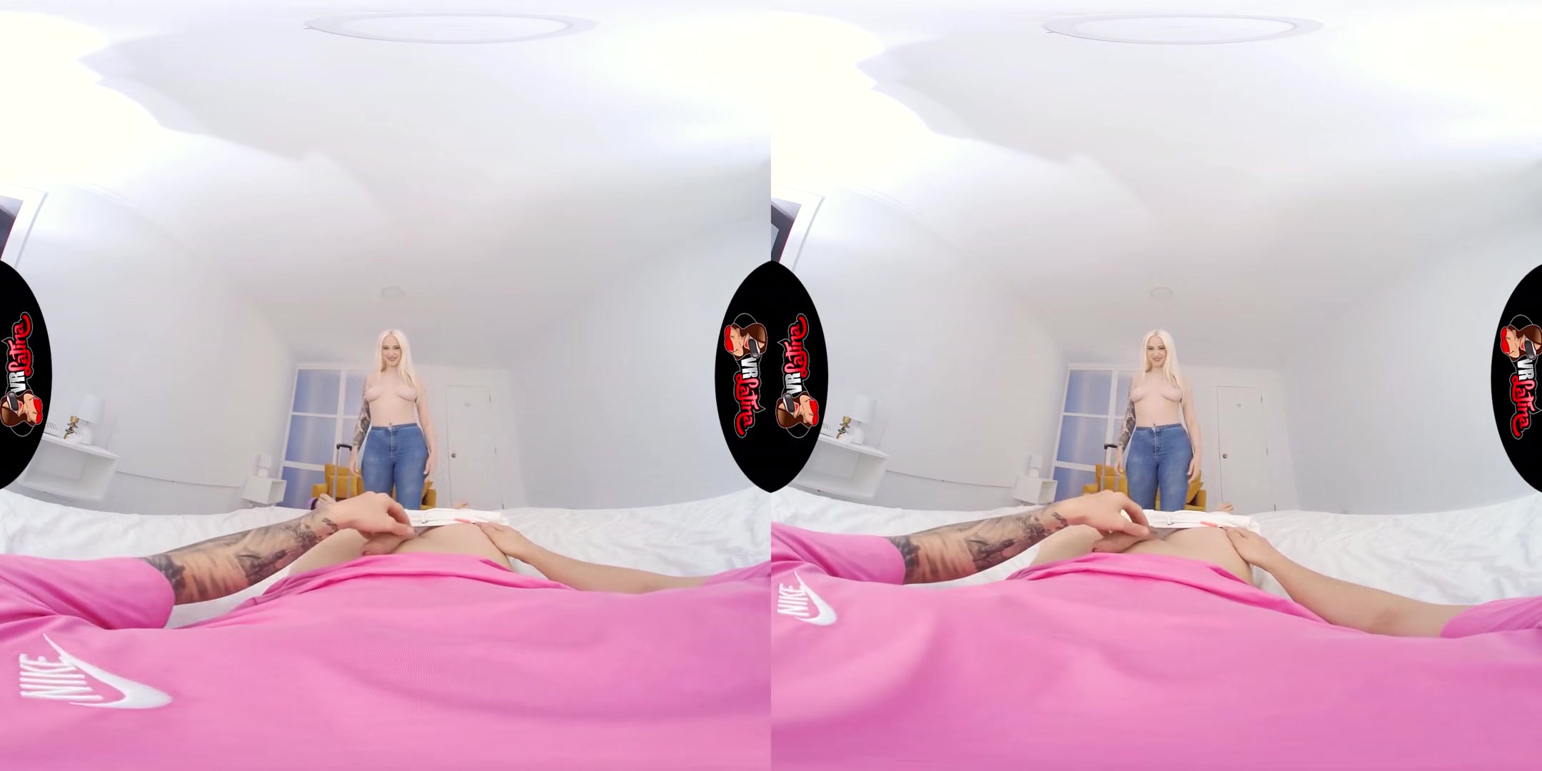 Tourist in Trouble - Busty Blonde Sneaks into Your Room