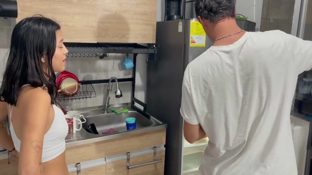 My Little Stepsister Asks Me To Fuck Her For The First Time In The Kitchen And Come Inside Me
