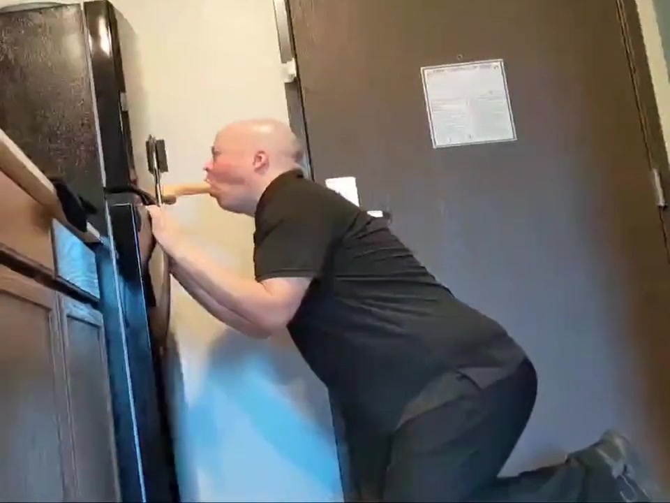 Micheal Ray Berry Tries Out The Deep Throat Trainer