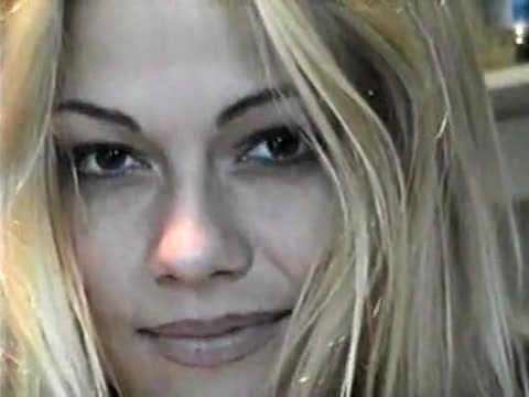 Charming blonde strips her vagina on my camera