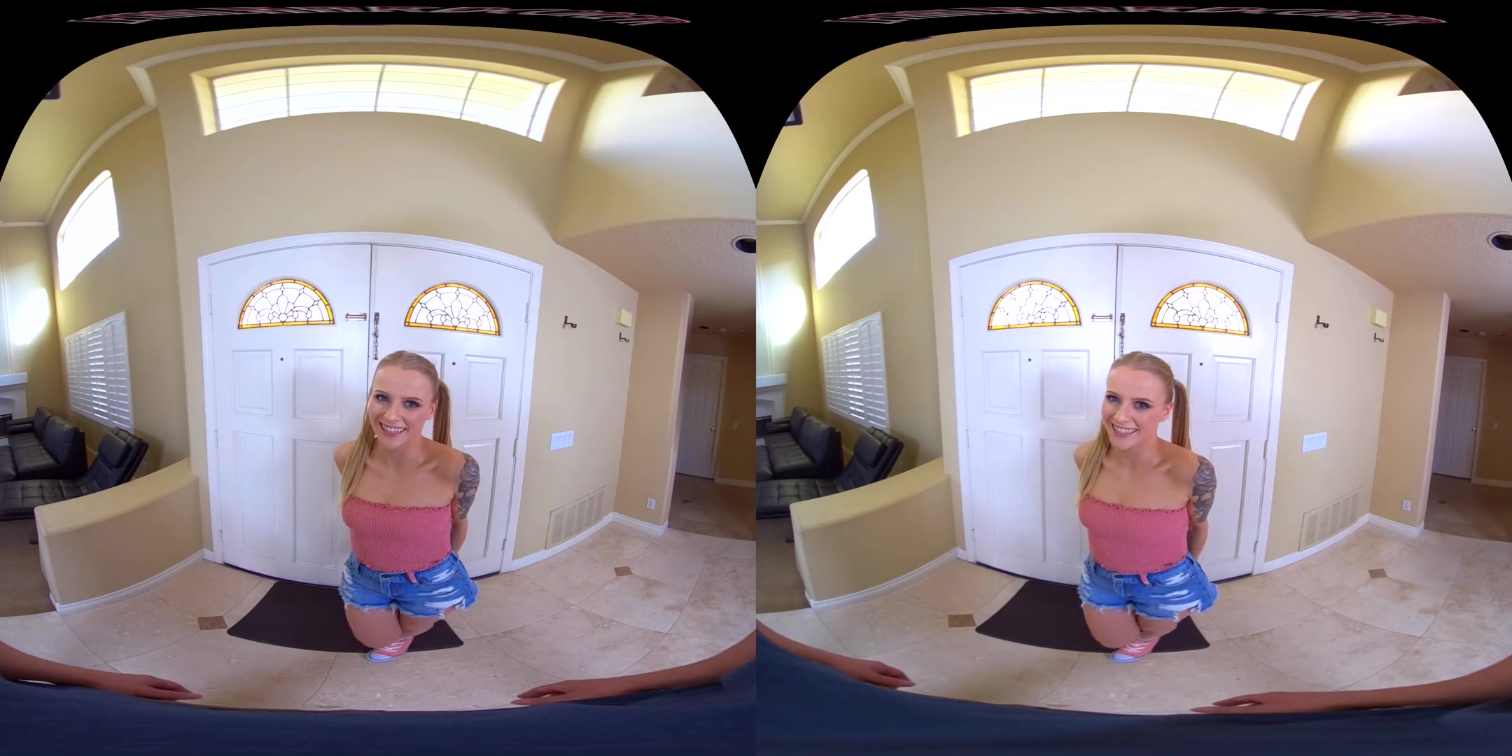 Dating App Hookup - Hot Blonde teen 18+ on the Couch