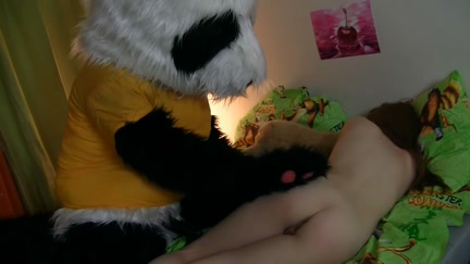 Redhead pervert drilled with teddy bear