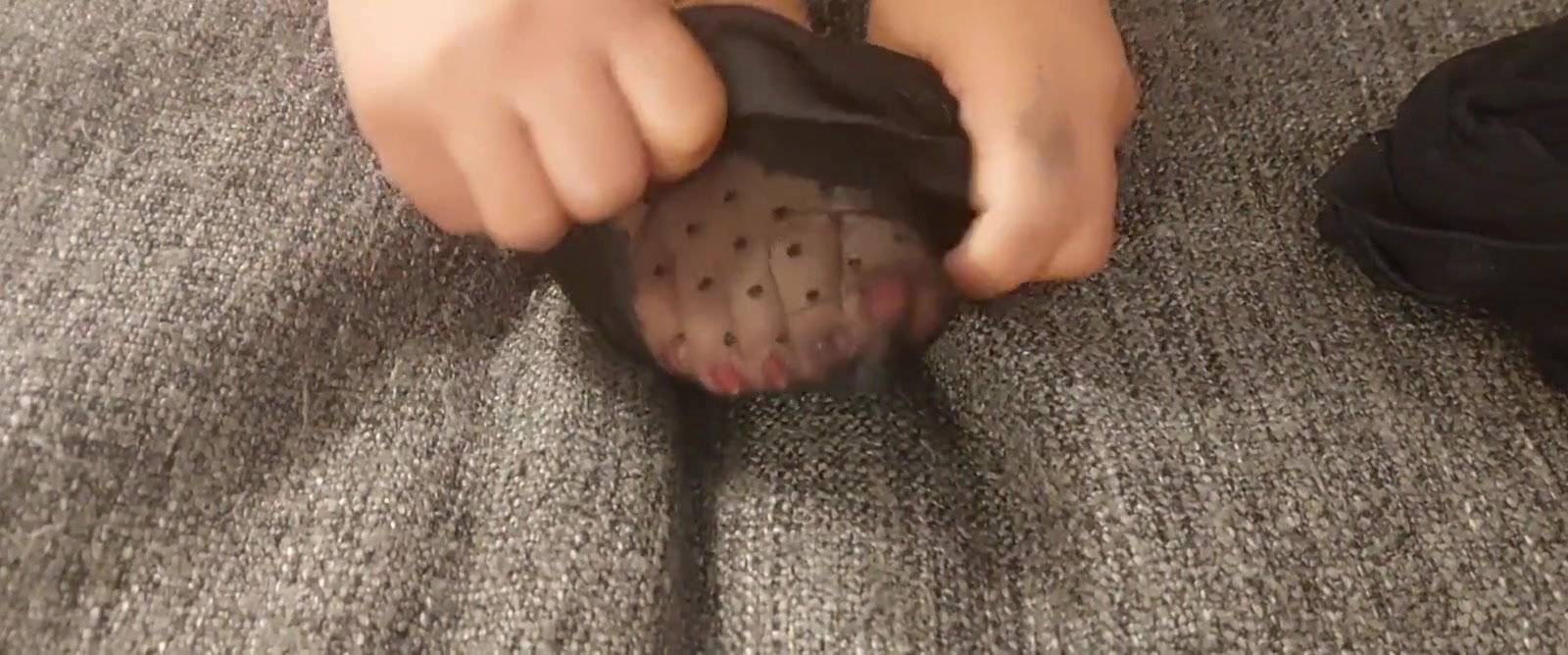 Foot Fetish Putting On Stockings