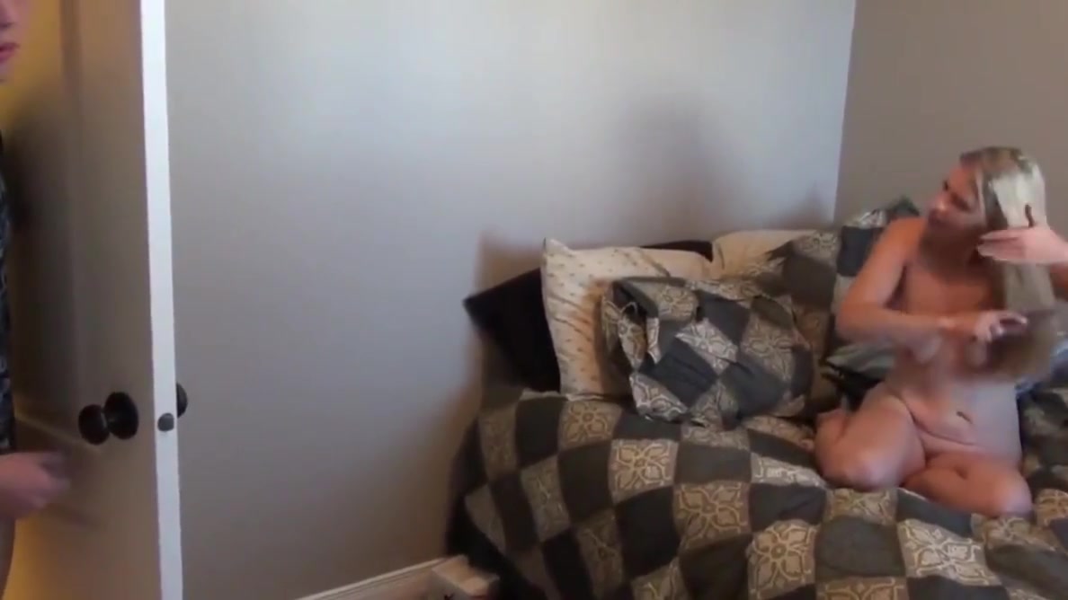 redhead boy spying on his new very busty roommate girl