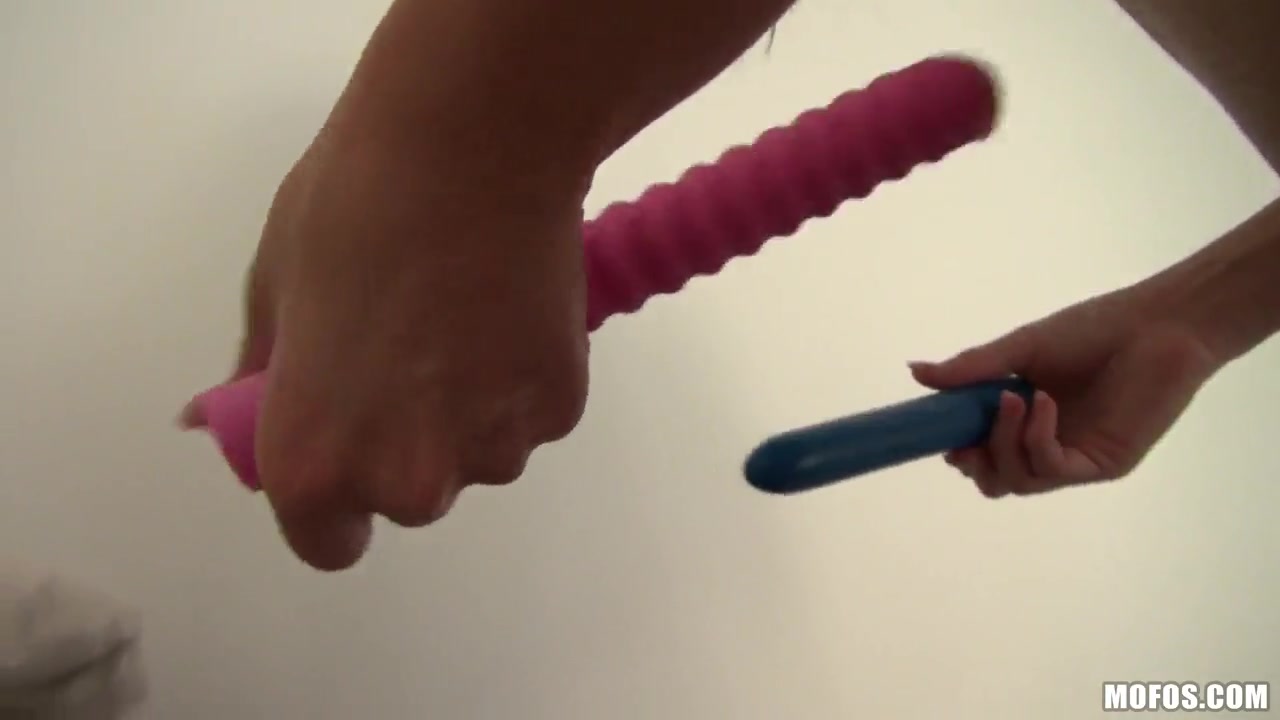 Hot brunette babe Kiera Winters loving her dildos in her hot pussy