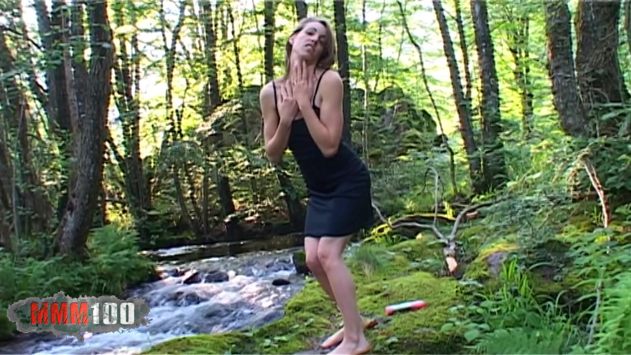 French amateur Missguapa doing a striptease and dancing in the woods - MMM100