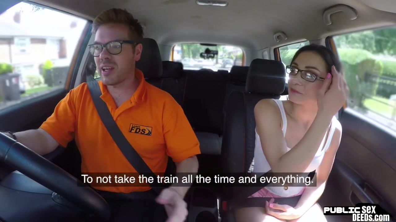 Public fucked teen 18+ enjoys car sex outdoor with driving tutor
